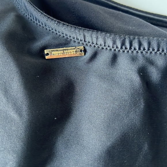 Nine West Women Swimsuit Black One Piece One Shoulder New Large - Picture 9 of 14